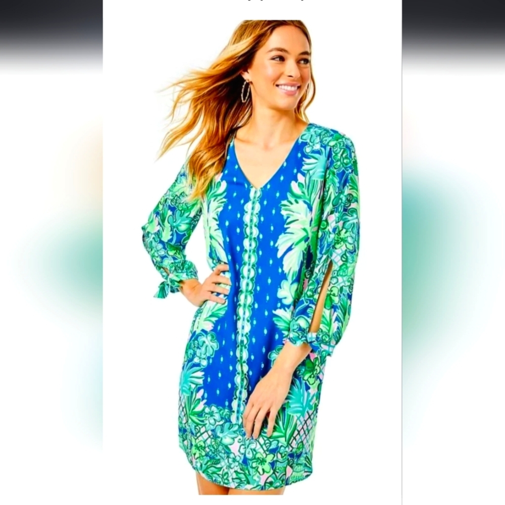 Lilly Pulitzer Pamela Dress Green Blue Mini